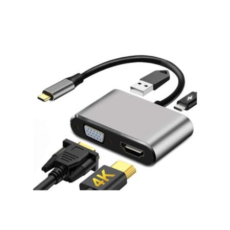 4 in 1 Type-C To HDMI + VGA + USB 3.0 + USB-C (A Grade)