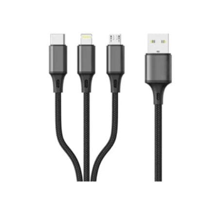 Aspor AC-23 Aluminum Alloy 3-in-1 Charging Cable