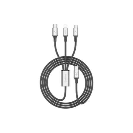 BASEUS Rapid Series 3 In 1 Cable Type-C To iPhone + Type-C + Micro 3A 1.2M CAMLT-SUS1
