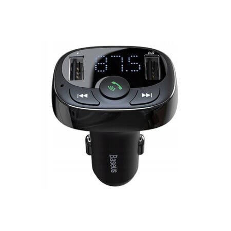 BASEUS T Typed Bluetooth MP3 Charger With Car Holder (Standard Edition) Black CCTM-01