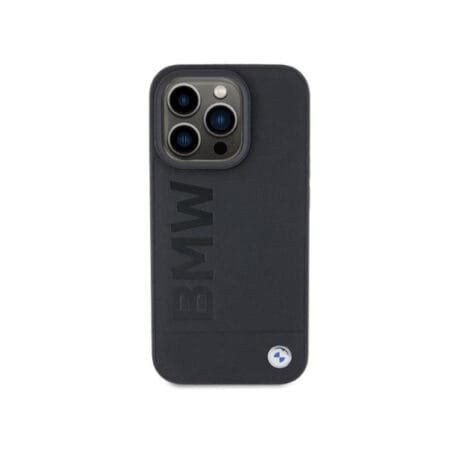 BMW Leather Hot Stamp case for iPhone 15 Pro - Black