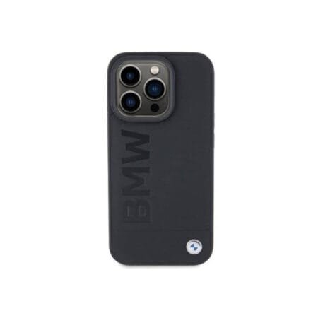 BMW Leather Hot Stamp iPhone 15 Pro Max - Black