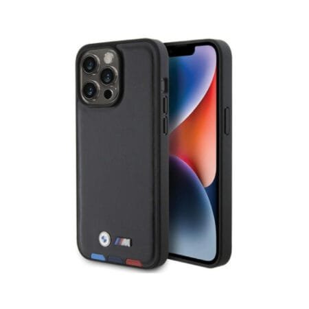 BMW M HC PU Hot Stamp Tricolor Black Iphone 15 Pro Max