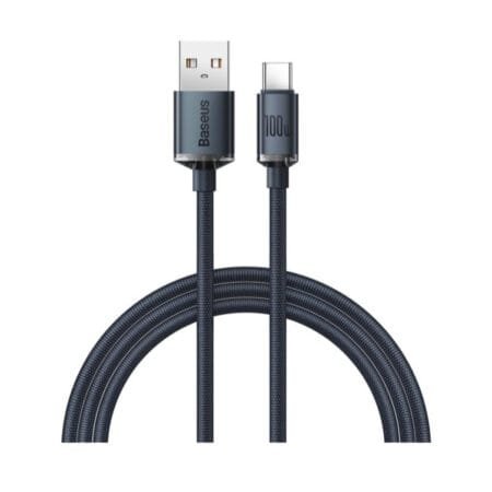 Baseus Crystal Shine Series cable USB cable for fast charging and data transfer USB Type A - USB Type C 100W 1.2m black (CAJY000401)