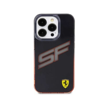Ferrari SF Initials Case for iPhone 15 Pro - Transparent Black