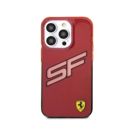 Ferrari SF Initials Case for iPhone 15 Promax - Transparent Red