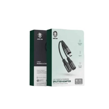 Green Lion 2 in 1 Audio & Charge USB C Adapter Type-C + 3.5 audio jack