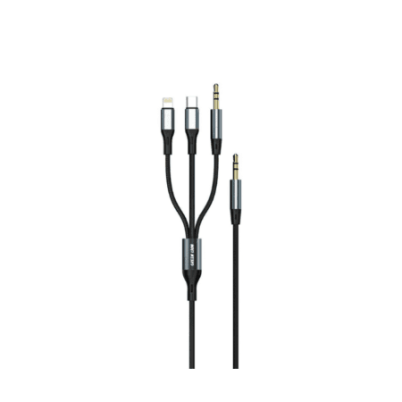 Green Lion 3 In 1 Aux Cable Black