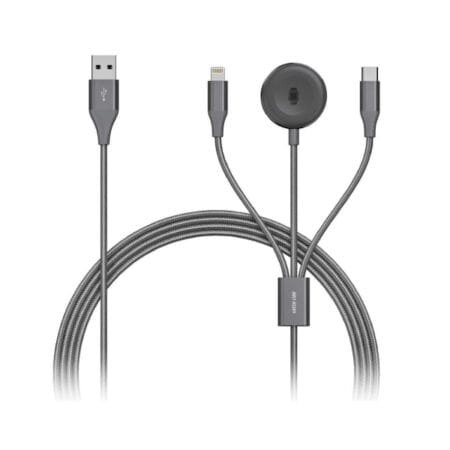 Green Lion 3 in 1 Charging Cable 1.2M 2.4A (Lightning/iWatch Charger/Type-C)