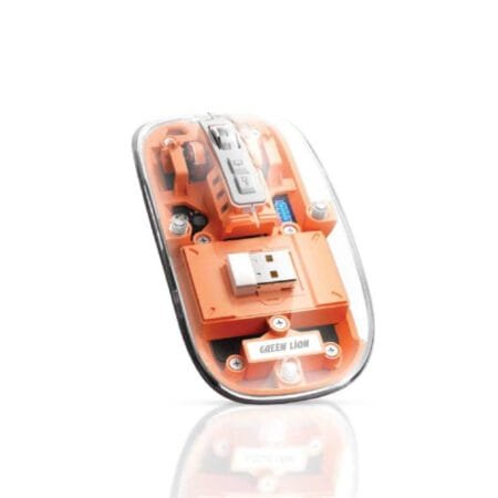 Green Lion Transparent Mouse 2400DPI 400mAh - Orange