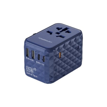 Powerology Universal Multi-Port Travel Adapter PD 65W - P65W3PD-BU