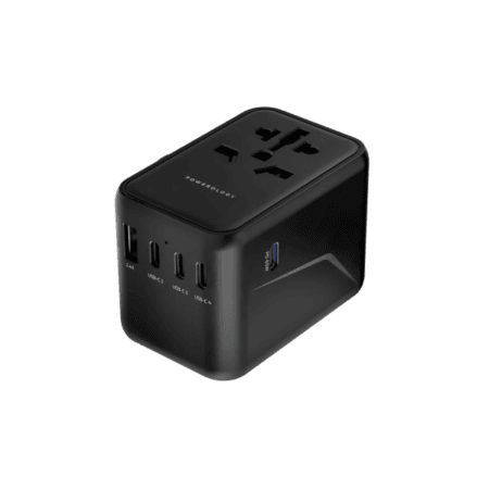 Powerology Universal Multi-Port Travel Adapter with 4 Type-C Ports P65W4PD-GY