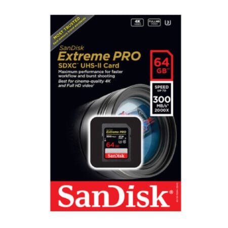 SanDisk Extreme Pro 64GB SDHC 300 MB/S UHS-II Memory Card