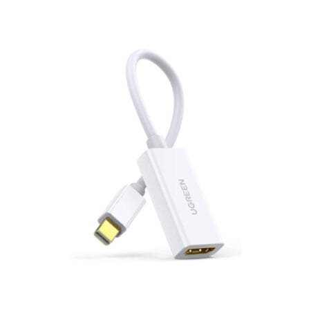 Ugreen 10460 Mini DP Male To HDMI Female Converter Cable - White