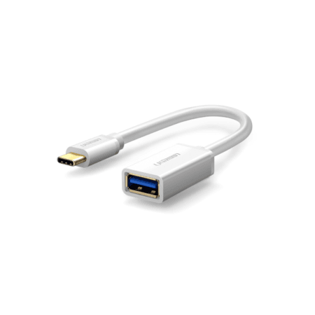 Ugreen 15CM USB Type-C Male to USB 3.0 Type-A Female OTG Cable - White (30702)