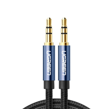 Ugreen 10687 3.5MM Male To 3.5MM Male Cable Gold Plated Metal Case With Braid 2M - Blue