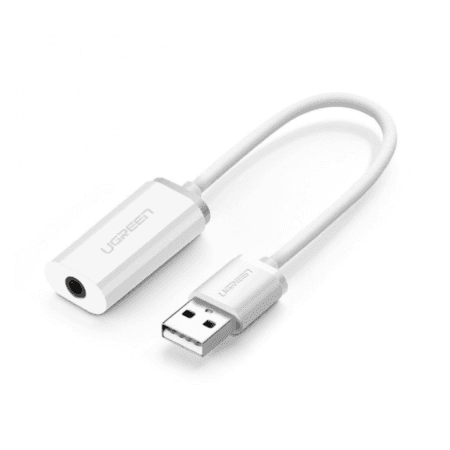 Ugreen USB A Male To 3.5 mm Aux Cable (White) 30712